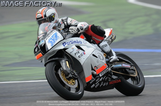 2010-05-08 Monza 0408 - La Roggia - Supersport - Free Practice - Miguel Praia -  Honda CBR600RR